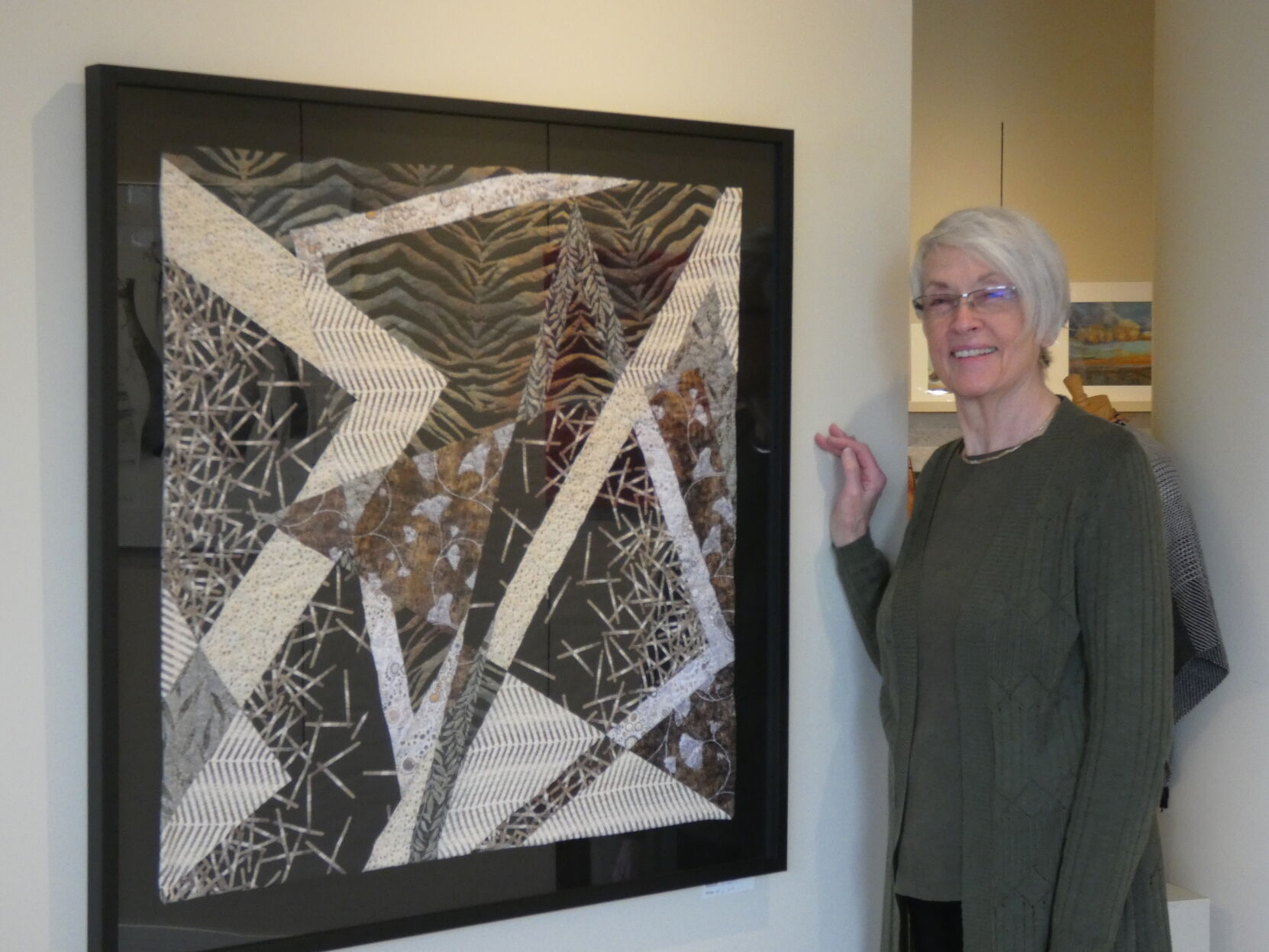 Laraine Wade, president, with one of her newest pieces. Photo by Robert Hunter.